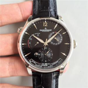 超A復刻積家多功能腕錶,1:1 JL積家Master大師系列Q1428421,日曆和動力儲備功能和原裝機芯一致,復刻原版Cal939A機芯,精鋼透底牛皮男表!