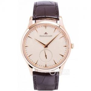 超A復刻積家超薄背透男表 1:1 Jaeger-LeCoultre積家大師系列1352502腕錶,40mm,18k玫瑰金錶殼米色錶盤,真皮男士表,TW台灣廠精品