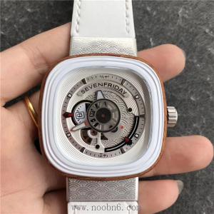 SEVENFRIDAY手錶七個星期五日本櫻花V3升级版,SF-P2B/03木质表殼,白色陶瓷圈日本Miyota82S7機械機芯【正品壹致機芯】加厚礦物質玻璃