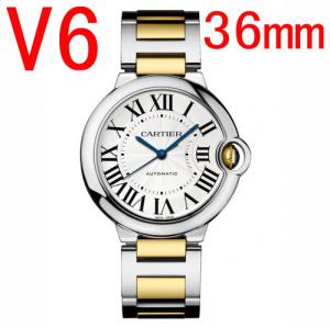 V6廠超A貨卡地亞藍氣球Ballon Blue系列女表W2BB0012,間金色表帶,市面唯壹,36mm男女中性款式,瑞士自動機心,魚眼形藍寶石,鋼藍色表針