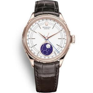 高仿勞力士月相機械錶 1:1 Rolex勞力士切利尼系列50535-0002月相型自動腕錶,18K玫瑰金39mm,適合男女佩戴,多功能真月相,頂級版復刻
