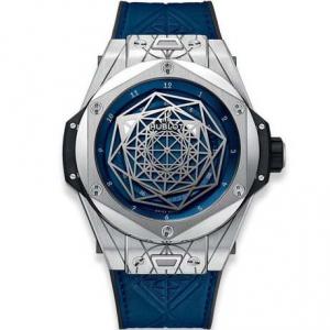 超A仿復刻宇舶Hublot刺身藍色男表,恆寶BIG BANG系列415.NX.7179腕錶,個性白金錶殼拉絲紋身,飛輪表針,復刻瑞士自動機械機心,最高級仿表