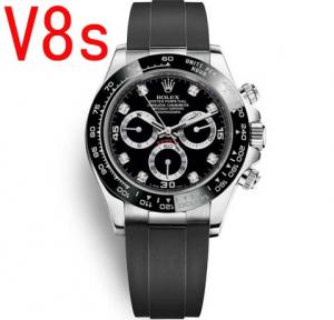 最頂級復刻N廠V8S勞力士DAYTONA迪通拿116519LN-0022,904鋼白金表殼,鉆石黑面,橡膠表帶,高級版4130全功能計時機心,跟真貨同樣厚度