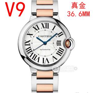 頂級復刻卡地亞 藍氣球BALLON BLEU DE CARTIER W6920047,中号36.6mm,玫瑰金表帶,實心金片永不掉色,刮爛裏面還是金,跟正品材料