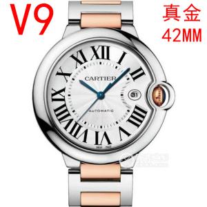 V9廠超神1:1復刻卡地亞藍氣球 CARTIER系列W69009Z3,42mm男士進口機械表,實心玫瑰金表帶金片,永不掉色,重金打造,最強模仿復制
