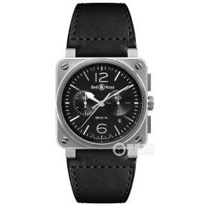 BR柏萊士男士手錶， bell & ross 柏萊士INSTRUMENTS系列BR0394-BL腕錶，磨砂拋光精鋼方形錶殼，黑面夜遊標，精品表