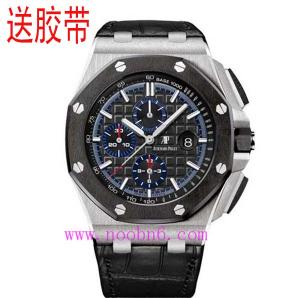 JF廠官網,愛彼皇家橡樹離岸型26411PO,黑色表面陶瓷圈,復刻3126自動自動上鏈計時機心,商務運動男士手表