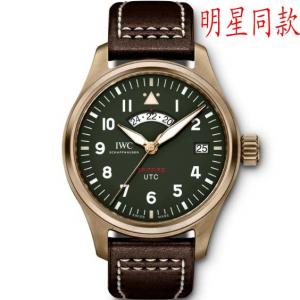 高端A貨,原廠1比1開模復刻IWC萬國噴火戰機IW327101,百分百純正青銅表殼神器,綠色表面,休閑氣質,軍表風格,仿真度99分,真假難分