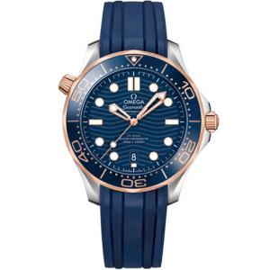 OM出品歐米茄全新海馬300米42mm潛水錶210.22.42.20.03.002,精鋼-Sedna金,單向旋轉表圈,深藍色陶瓷錶盤,背透機芯,1:1原裝復刻
