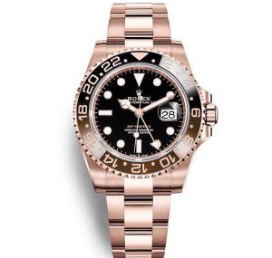 GM廠最高版ROLEX勞力士格林尼治型II系列m126715chnr,全玫瑰金色機械表,棕黑雙色陶瓷圈,2836自動機心GMT針