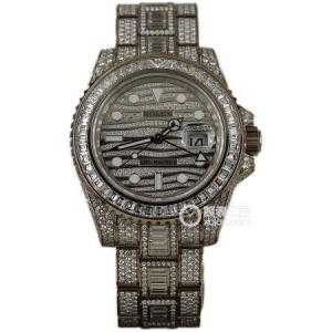超A勞力士Rolex滿鑽男女表,Rolex格林尼治型II系列116769TBR-74779B腕錶,精鋼鑲鑽錶殼錶帶,滿鑽表盤,機械機心,奢華至極