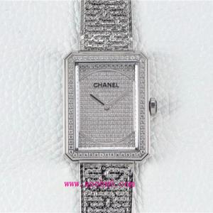 超A香奈兒CHANEL復刻鑽石腕錶,香奈兒BOY.FRIEND系列H4878腕錶,原裝瑞士石英機心,藍寶石,白色鑽石盤,精鋼鑲鑽錶殼,時尚潮流方形女表