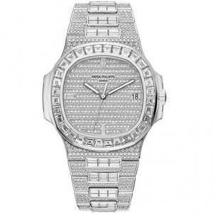 全新百達翡麗Patek Philippe滿天星方鑽運動系列鸚鵡螺5719,搭配進口9015改324sc機芯,超豪華奢侈白金錶殼鑲滿鉆石表面,滿天星方鑽非常閃
