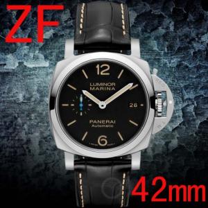 ZF廠最高復刻PANERAI沛納海LUMINOR PAM01392-42mm腕表.原廠1比1自動P9010機心,黑色夜光表面,亞洲人首選。運動時尚個性軍表