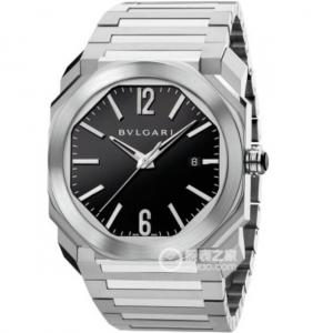 寶格麗明星同款表，寶格麗OCTO系列102031 BGO41BSSD腕錶，精鋼錶殼錶帶，黑色錶盤，38/41mm兩種尺寸可選，男女情侶手錶