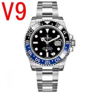 N廠勞力士V9格林尼治116710BLNR,ROLEX藍黑陶瓷圈GMT雙時區藍針, 超級復刻3186自動機芯跟正品調時間和裝針一樣,香港NOOB仿表