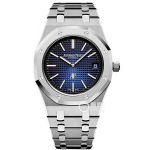 最新版頂級復刻39mm-AP愛彼皇家橡樹超薄系列15202IP,XF廠真品開模,外觀幾乎完全壹樣,藍色表面,9015進口機心,做工質素壹級