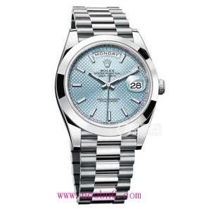 N廠手表最頂級復刻勞力士ROLEX星期日歷型m228206-0004,冰蓝色表盤,白金表殼不掉色,3255自動機心,日歷+星期功能,NOOB官網最佳完美版