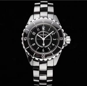 33mm女式腕表-明星同款，XF廠CHANEL香奈兒J12系列H0682腕錶對比真品，超級仿真度，真正瑞士ETA機心，全黑色陶瓷耐磨耐划，难得极品