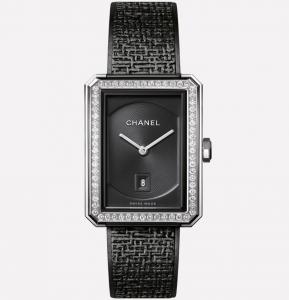 最強CHANEL香奈兒手錶BOY.FRIEND系列H5318方形氣質女士腕錶，黑色錶盤鑲真鑽，瑞士石英機心，明星同款，大氣美麗。專櫃質素，NOOB工廠完美版