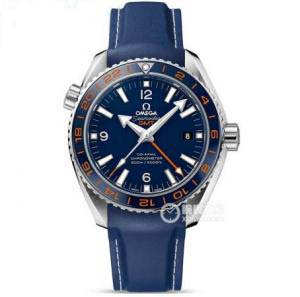 VS廠歐米茄手錶海洋宇宙600米腕錶，藍色表面，GMT雙時區，8605自動機心雙向上鏈，仿真程度98分