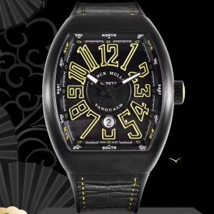 ZF出品FM法蘭克穆勒V45腕錶，黑色酒桶形外殼造型，創意 前衛 時尚 機械男表