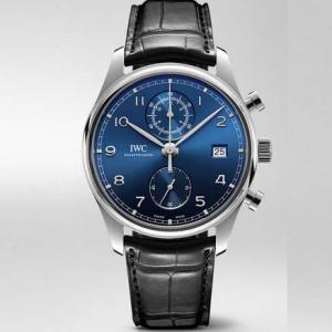 ZF萬國IWC葡萄牙系列飛返計時男士腕錶IW390303，Cal.89361機芯跟正版功能一樣，精鋼錶殼，藍色表面，鍋蓋藍寶石，最強做工，NOOB最高完版