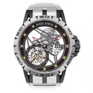 N羅傑杜彼真陀飛輪機械腕錶，最強版王者系列RDDBEX0549，全鏤空手卷機心，鈦合金錶殼，白色膠帶，BBR最高版的運動霸氣男表