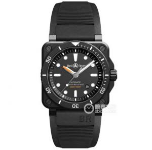 BR柏萊士INSTRUMENTS系列BR0392-D-BL-CE/SRB腕錶，PVD精鋼錶殼，黑色表面，超強夜光，方形男式個性腕錶