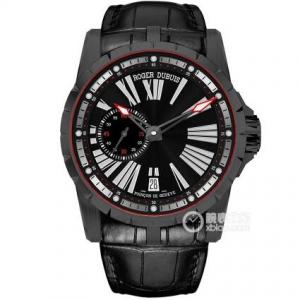 TB最高品質，原裝開模羅傑杜彼EXCALIBUR王者系列DBEX0542腕錶，黑色DLC鈦合金材料，黑色羅馬字錶盤，造型很帥男士手錶