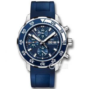 市面最好的IWC万国表海洋时计系列IW376711腕表，7750全功能计时机芯，蓝色表盘，橡胶带BLS最强版