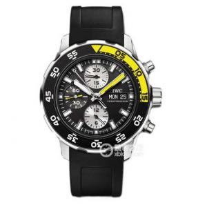 市面最好的IWC萬國表海洋時計系列IW376709腕錶，7750全功能計時機芯，黑色錶盤陶瓷圈，橡膠帶BLS最強版