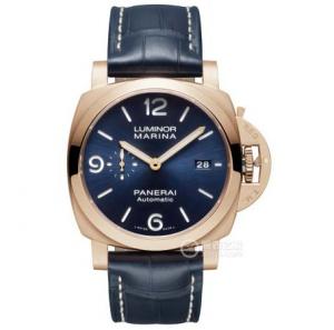 VS工廠沛納海LUMINOR系列PAM01112腕錶，全玫瑰金表殼，藍色表，超強夜光，外觀超級亂真，頂級A貨值得入手