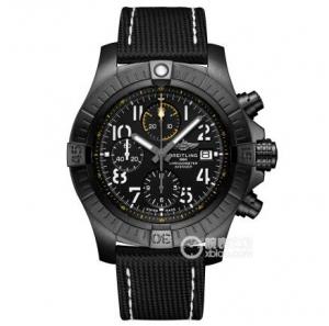 百年靈復仇者系列計時腕錶夜間任務V13317101B1X2腕錶，7750全功能計時機械錶，全黑色錶盤，飛行員運動機械錶，TF正版開模，超A亂真版