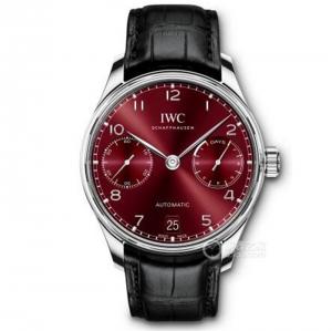 IWC萬國表葡萄牙系列IW500714腕錶，葡七最新V5版，紅色表面，定製52010自動機芯無限接近正品，全部真功能，NOOB最佳版