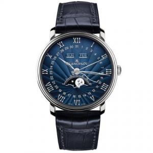 OM廠最高等級V3升級寶珀經典villeret系列6654-1529-55B腕錶，精鋼材質，藍面表面，日期星期月份全部真功能
