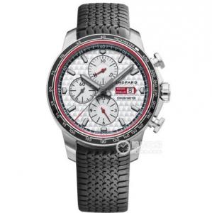 V7蕭邦經典賽車系列168571-3002腕錶，輪胎式的錶帶，白色表面，7750全功能計時機械機心，男裝運動手錶
