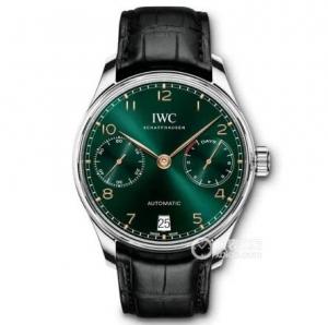 ZF官網萬國葡萄牙IW500708腕錶「科威特」，綠色表面，超牛逼52010自動機心非常亂真，真動能，原裝扣，超高品質，質量保證