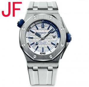 JF廠最新升級版AP15710，高端愛彼皇家橡樹DIVER潛水錶,自動3120機芯，純白色橡膠表帶，氣質白色表盤，頂級拉絲工藝，質感跟真品不相上下