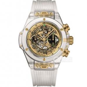 恆寶HUBLOT全透明腕錶，宇舶表BIG BANG系列411.JX.4089RT.OWM17腕錶，亞克力透明表殼，透明機心，透明錶帶