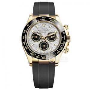 HK勞力士宇宙計型迪通拿系列m116518ln-0076腕錶，18K黃金色，橡膠錶帶，7750全功能機心，一檔調時間跟4130同步
